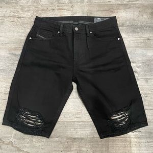 Mens Diesel Black Denim Shorts Size 30